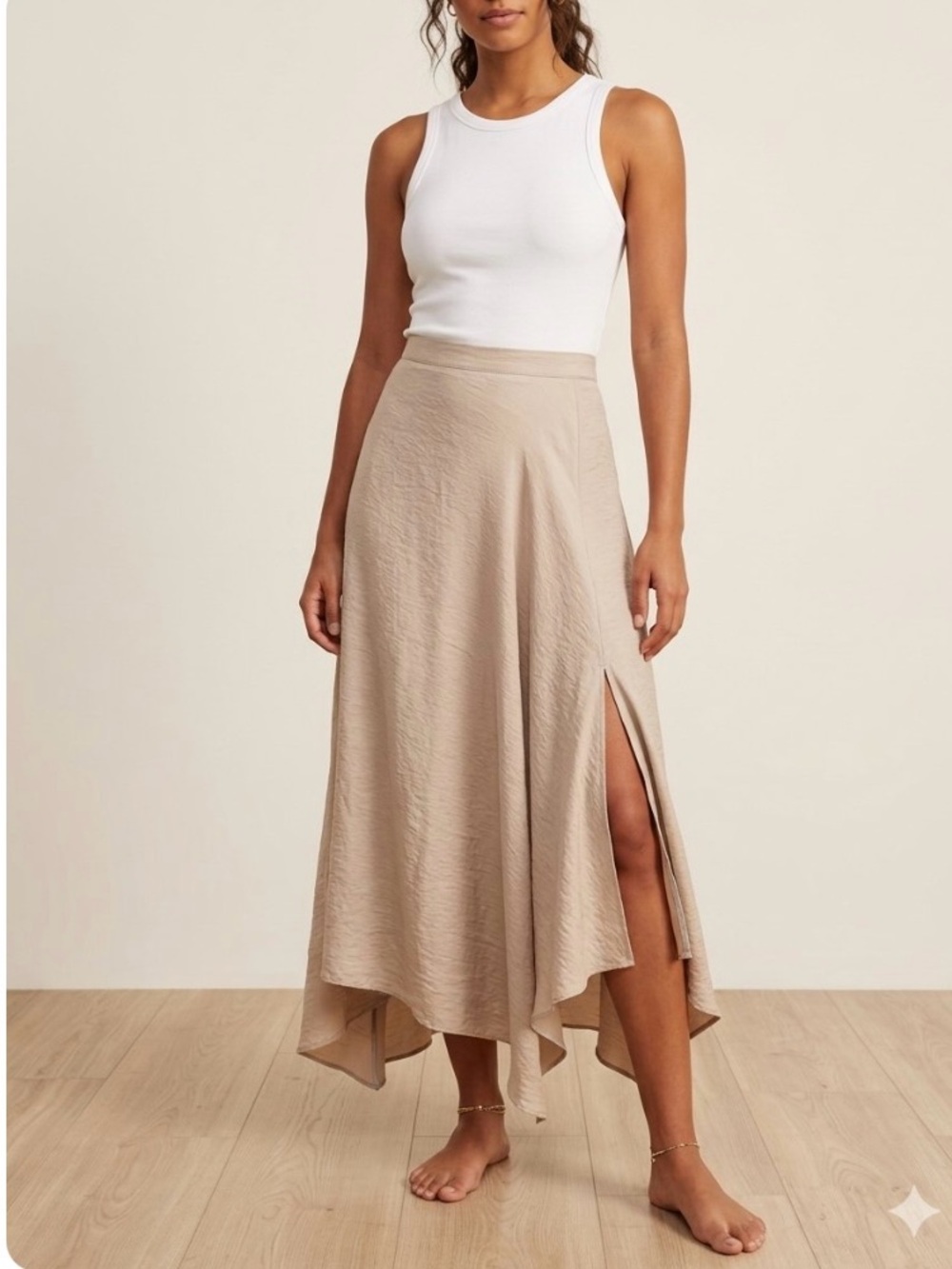 Mikuta Asymmetric Midi Skirt